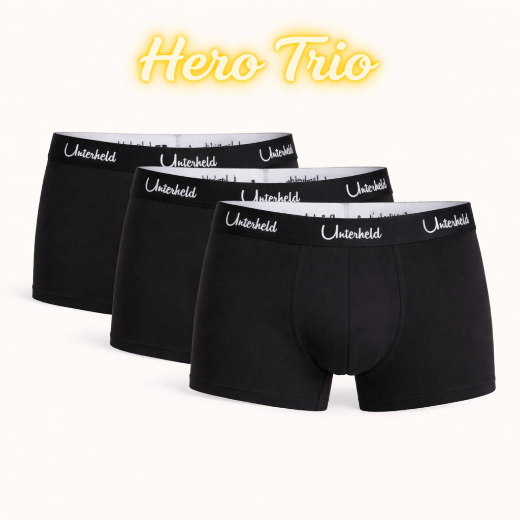 Hero Trio – Boxershorts Herren aus TENCEL™ Modal | Black Code
